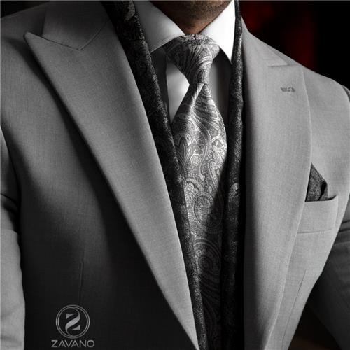 کراوات پیزلیِ نقره‌ای | Silver Paisley