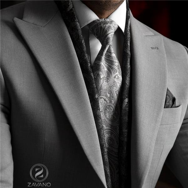 کراوات پیزلیِ نقره‌ای | Silver Paisley